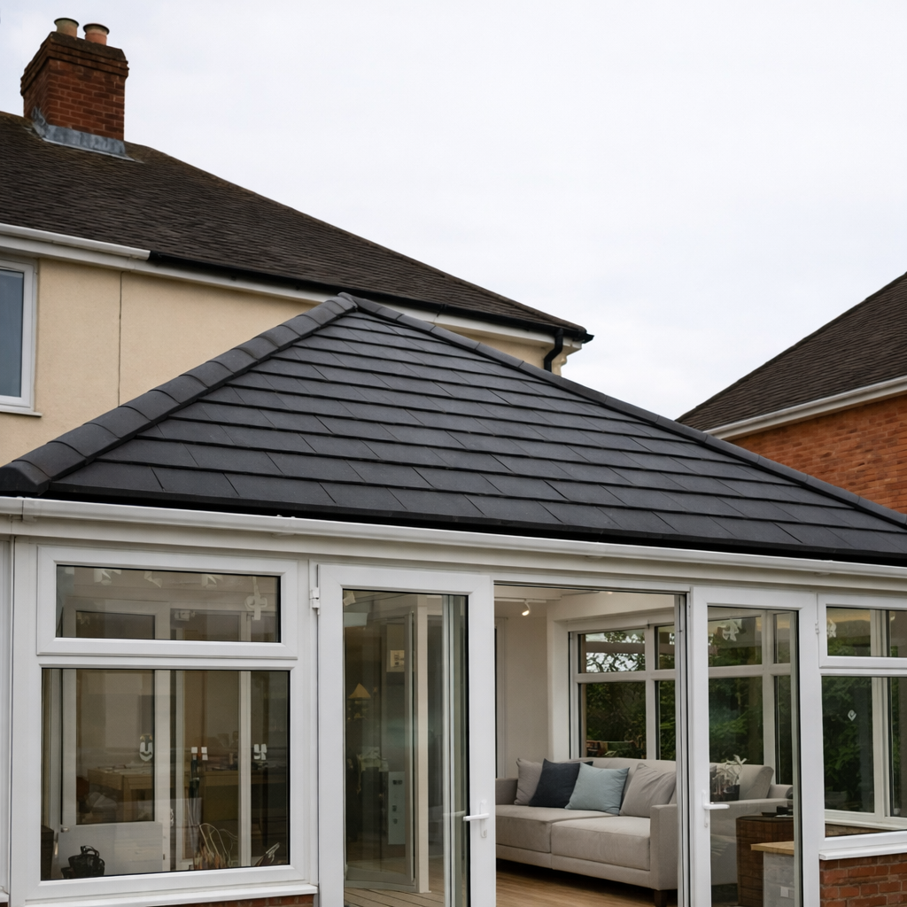 Before: old conservatory roof