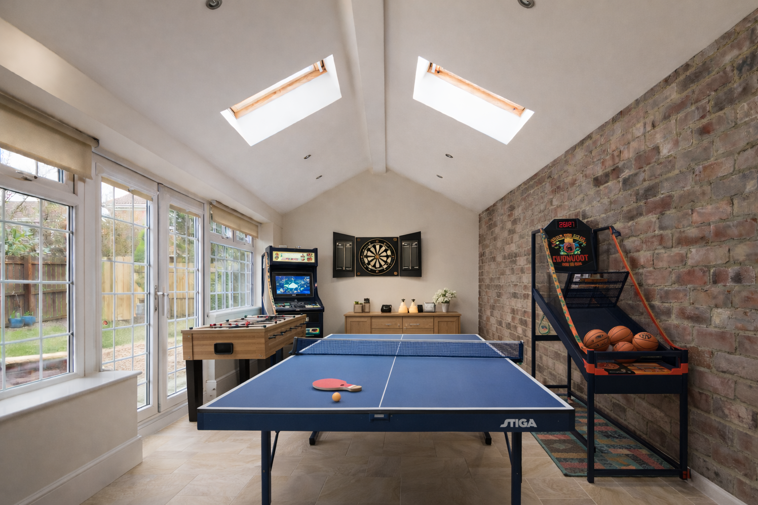 Conservatory as a family games room