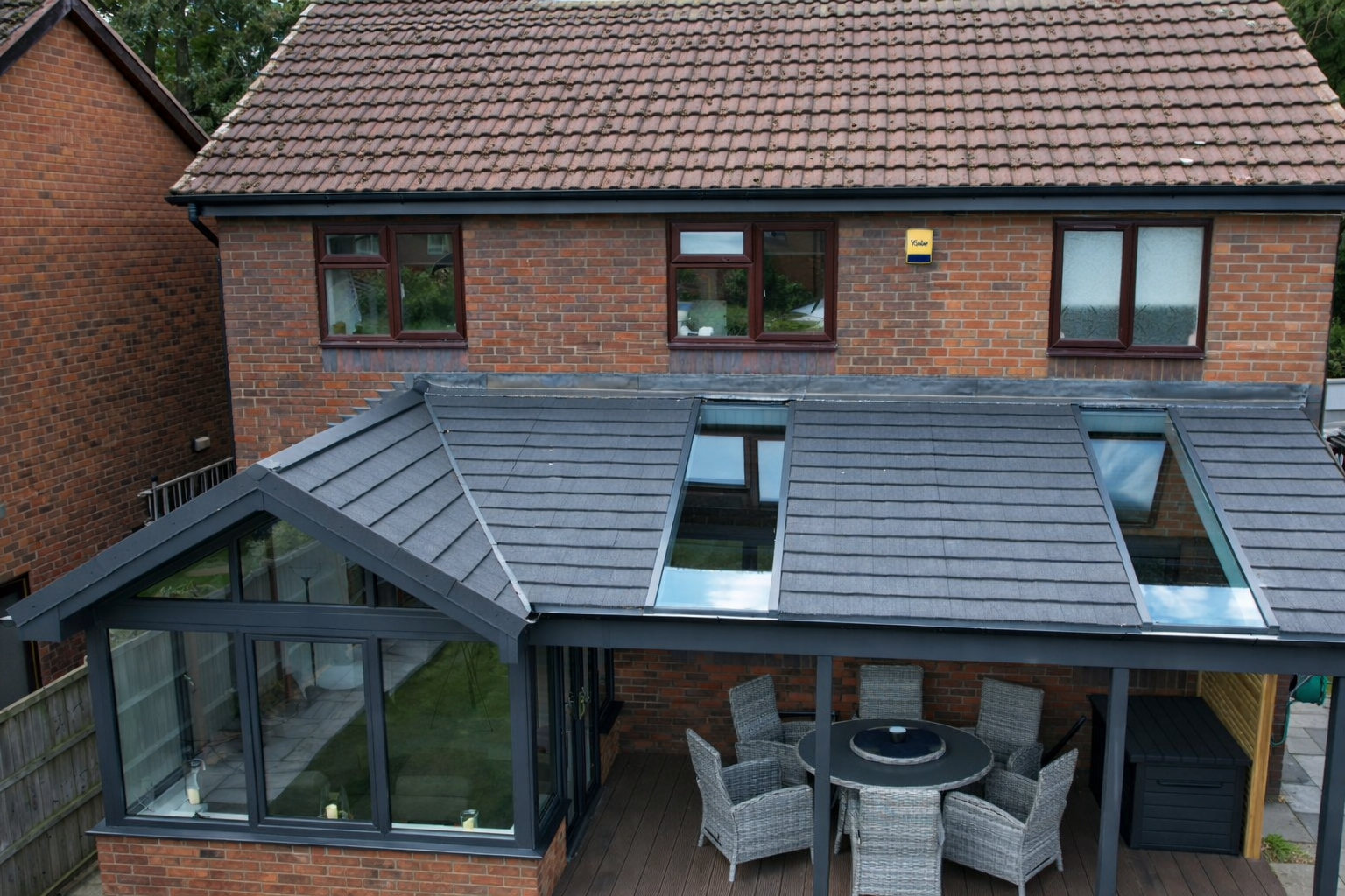 Completed conservatory roof installation